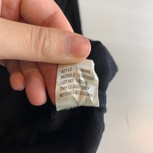 Theory Dress Womens 0 Black Simms Linen Blend Strapless Sash Bow Front Pockets - Picture 12 of 15